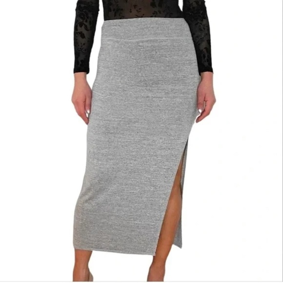 Aritzia Dresses & Skirts - Wilfred Free by Aritzia | Size S | Heather Grey Midi Skirt